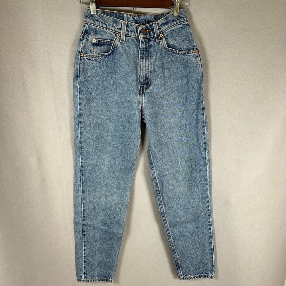 Levis 921Jeans Women 6 Short Tapered fit Light Blue Orange Tab Denim Vintage EUC